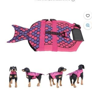 Size Large Mermaid Life Jacket/L.D. Dog Safety Vest Float w/rescue handle
